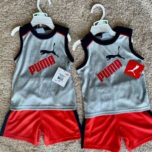 MATCHING New Puma Kids' Gray and Red Athletic Set